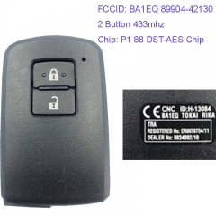 MK190141 2 Button 433mhz Smart Key Smart Card for T-oyota Rav4 2013+ BA1EQ 89904-42130 Remote Keyless Go Proximity Key