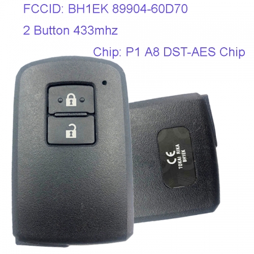 MK190140 2 Button 433mhz Smart Key Smart Card for T-oyota Land Cruiser BH1EK 89904-60D70 Remote Keyless Go Proximity Key