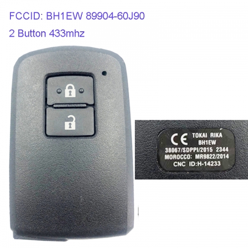 MK190144 2 Button 433mhz Smart Key Smart Card for T-oyota Land Cruiser BH1EW 89904-60J90 Remote Keyless Go Proximity Key
