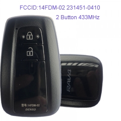MK190121 2 Button 433MHz Smart Key for T-oyota RAV4 2019 Car Key Fob 14FDM-02 231451-0410 Remote Keyless Go Proximity Key