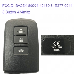 MK190150 3 Button 434mhz Smart Key Smart Card for T-oyota Camry BA2EK 89904-42180 61E377-0011 Remote Keyless Go Proximity Key