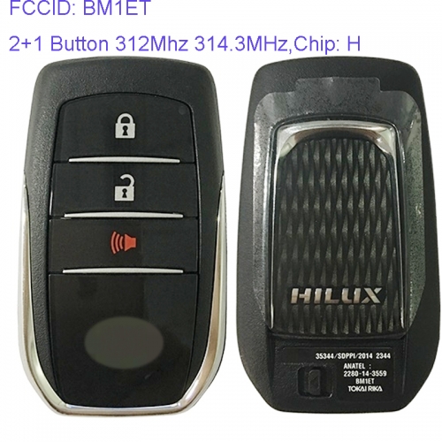 MK190127 2+1 Button 312Mhz 314.3MHz Smart Key Smart Card for T-oyota Hilix Tokai Riki BM1ET Remote Keyless Go Proximity Key
