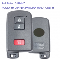 MK190155 2+1 Button 312mhz Smart Key Smart Card for T-oyota Prius Land Cruiser 2012-2019 HYQ14FBA PN 89904-0E091 Remote Keyless Go Proximity Key