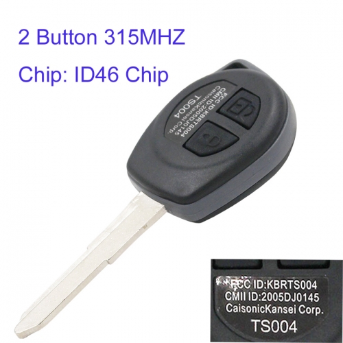 MK370014 2 Button 315MHZ Remote Key for S-uzuki Swift SX4 With ID46 Chip Car Key Fob