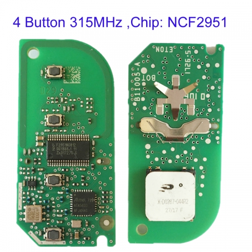 MK110097 4 Button 315MHz Smart Key PCB Panel for BMW BDM G-Series Keyless GO NCF2951 Chip
