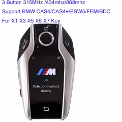 MK110098 4 Button 315MHz /434mhz/868mhz Smart Key LCD Display Screen for BMW 1 3 5 7 Series X1 X3 X5 X6 X7 Support BMW CAS4 CAS4+ ESW5 FEM BDC