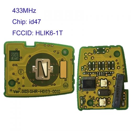 MK180103 2 Button 433MHz Remote Control PCB Panel for H-onda with ID47 Chip FCCID HLIK6-1T