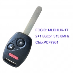 MK180114 2+1 Button 313.8MHz Head Key for H-onda CRV  Auto Key Remote with PCF7961 Chip FCCID MLBHLIK-1T
