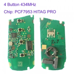 MK110093 4 Button 434MHz Smart Key PCB Panel for BMW F-Series EWS 5 Keyless GO PCF7953 HITAG PRO Chip