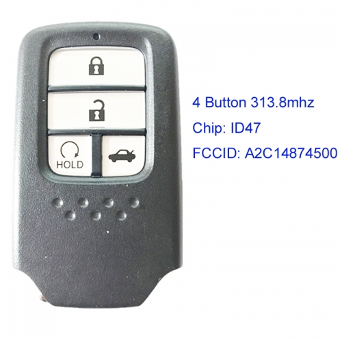 MK180121 4 Button 313.8mhz Smart Key for H-onda A2C14874500 with ID47 Chip Remote Key Keyless Go