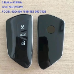 MK120084 3 Button 433MHz Smart Key for V-olkswagen 2020 5DD 959 753B 5H0 959 752E 753M with NCP2161W Chip Remote Keyless Go Car Key Fob