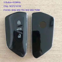 MK120083 3 Button 433MHz Smart Key for V-olkswagen 2020 5HG 959 753 5H0 959 753M with NCP2161W Chip Remote Keyless Go Car Key Fob