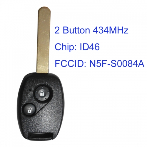 MK180119 2 Button 434MHz Head Key for Honda CIVIC 2020 2008-2010 N5F-S0084A with ID46 Chip Remote Key HLIK-1T