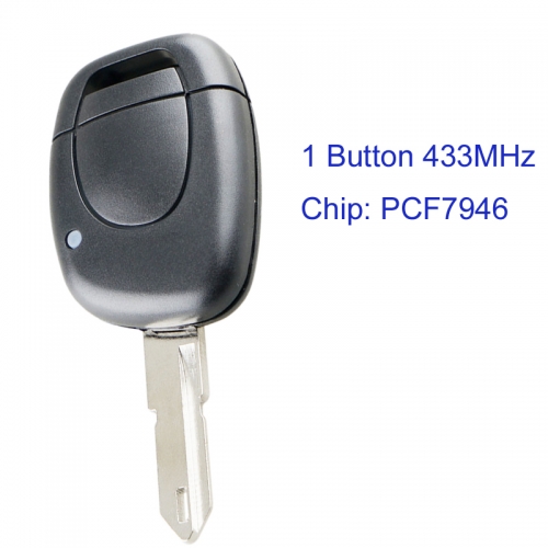 MK230007 433MHz Head Key for R-enault Clio & Kangoo 2001-2006 Car Key Fob With PCF7946 Chip