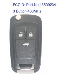 MK460003 3 Button 433MHz Flip Key Remote Control for Opel Insignia Part No 13500234 Auto Car Key Fob