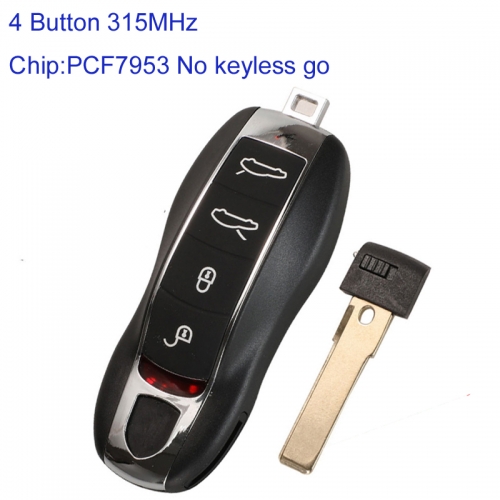 MK470017 4 Button 315MHz Half Smart Key Remote Control for P-orsche Auto Car Key Fob Chip No keyless Go with PCF7953 Chip