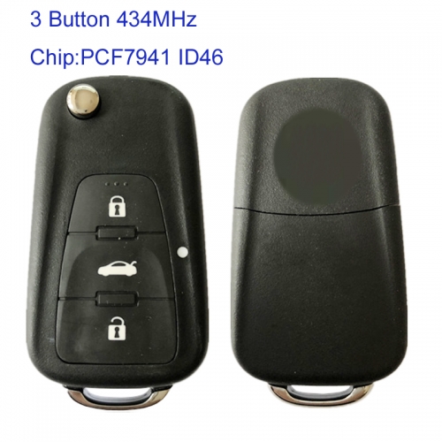 MK380001 3 Button 433MHz Smart Key Remote for Roewe 360 Auto Car Key Fob with PCF7941 ID46 Chip