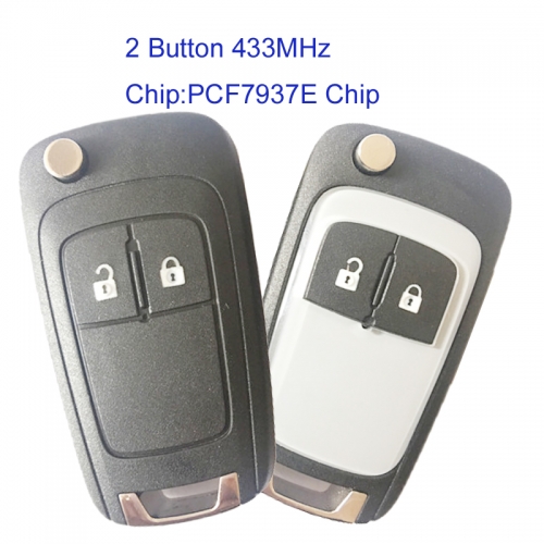 MK460006 2 Button 433MHz Flip Key Remote Control Set for Opel Astra J Insignia Auto Car Key Fob with PCF7937E Chip
