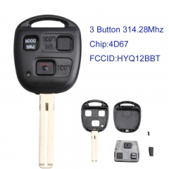 MK490006  3 Button 314.28Mhz Head Key Remote for Lexus RX350 RX450h RX330 HYQ12BBT Auto Car Key Fob With 4D67 Chip