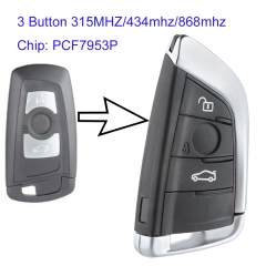 MK110100 3 Button 315MHZ/434mhz/868mhz Upgraded CAS4+FEM KR55WK49863 Remote Key for BMW 1 2 3 4 5 6 7 Series X3 M2 Auto Car Key Fob with PCF7953P Chip