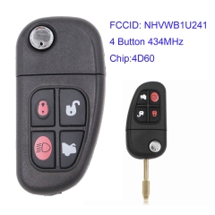 MK500011 4 Button 434MHz Flip Key for J-aguar X Type XJ8 S Type 2001-2008 Remote Auto Car Key Fob NHVWB1U241
