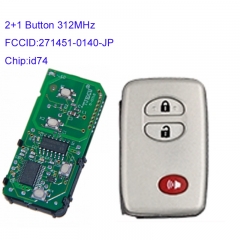 MK190193 2 +1 Button 312MHz Smart Key for T-oyota Auto Car Key Fob 271451-0140-JP Smart Card with ID74 Chip