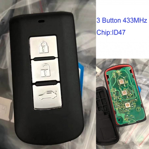 MK350024 3 Button 433MHz Smart Key for M-itsubishi Outlander With ID47 Chip Auto Car Key
