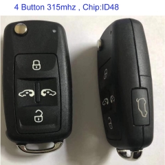 MK120085 4 Button 315mhz Flip Key for VW Key Remote Control With ID48 Chip Auto Car Key