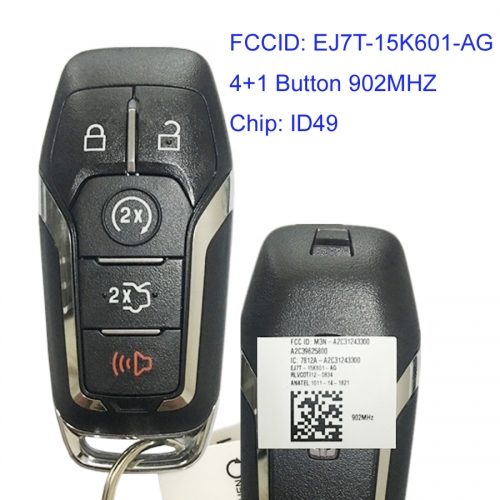 MK150006 4+1 Button 902MHZ Smart Key for L-incoln EJ7T-15K601-AG Remote Control Keyless Go