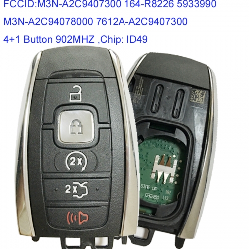 MK150005 4+1 Button 902MHZ Smart Key for L-incoln Mkz Mkx Mkc 2017 M3N-A2C9407300 164-R8226 5933990 M3N-A2C94078000 7612A-A2C9407300 Remote Control