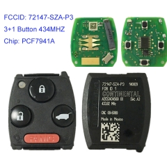 MK180133 3+1 Button 434MHZ Remote Control Key for H-onda Pilot 2009-2016 72147-SZA-P3 Remote Control with PCF7941A Chip