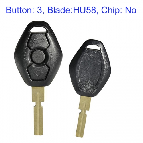 FS110006 3 Button Key Shell House Cover Head Key with HU58 Blade for BMW Car Key Replacement without chip