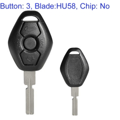 FS110007 3 Button Key Shell House Cover Head Key for BMW  Auto Car Key Replacement without chip with HU58 Blade