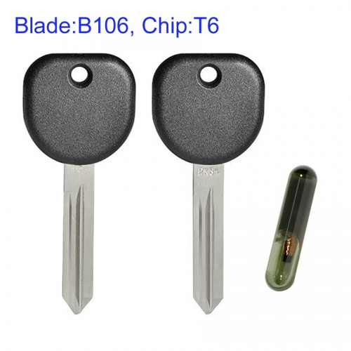 MK340021 Remote Control Key Transponder Key T6 Chip for C-adillac Auto Car Key Replacement with B106 Blade