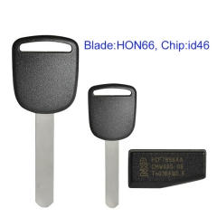 MK180140 Transponder Key Remote Control Head Key for H-onda Auto Car Key Replacement with id46 Chip HON66 Blade