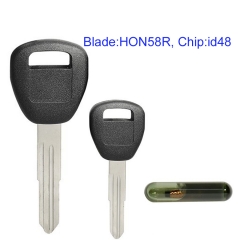 MK180142 Transponder Key Remote Control Head Key for H-onda Auto Car Key Replacement with id48 Chip HON58R Blade