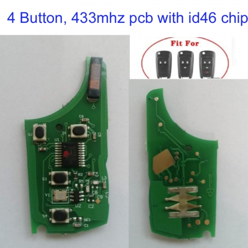 MK270034 4 Button 433mhz Remote Key PCB for Buick Chevrolet Auto Car Key PCB Replacement id46 Chip No Keyless