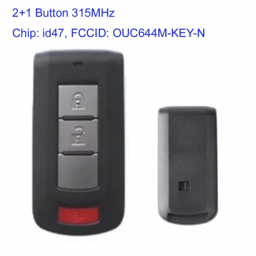 MK350026 2+1 Button 315MHz Smart Key Remote Control for M-itsubishi Outlander 2008-2017 Auto Car Key Fob OUC644M-KEY-N with id47 Chip