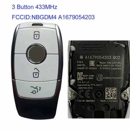 MK100045 Original 3 Button 433MHz Smart Key Remote Control for M-ercedes B-enz  A-class 2016 2019 Auto Car Key Fob NBGDM4 A1679054203