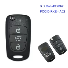 MK140133 3 Button 433Mhz Flip Key for H-yundai I20 I30 I35 IX35 Auto Car Key RKE-4A02