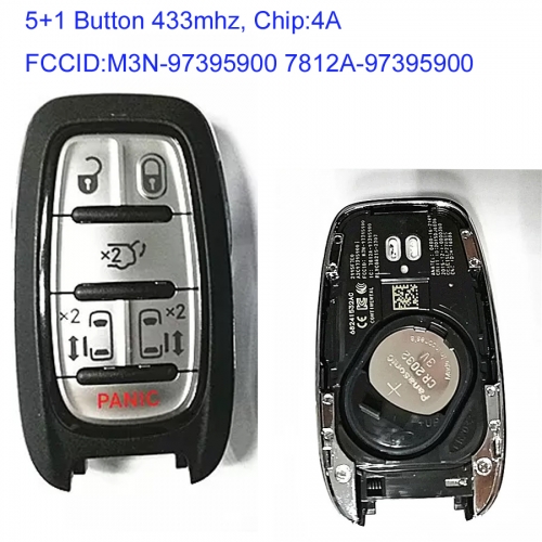 MK320044 Original  5+1 Button 433mhz Remote Key Control for C-hrysler Pacifica 2017-18 Auto Car Key Fob M3N-97395900 7812A-97395900 4A Chip