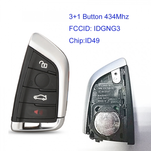 MK110105 3+1 Button 434Mhz Smart Key for BMW x5 Auto Car Key Smart Card IDGNG3