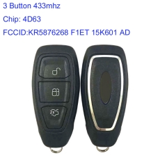 MK160107 3 Button 433mhz Smart Key for Ford FIESTA FOCUS C-MAX Auto Car Key Keyless Go Key KR5876268 F1ET 15K601 AD