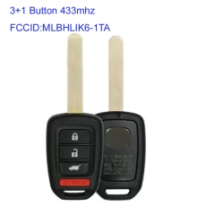 MK180145 3+1 Button 433mhz Remote Key Head Key for H-onda Auto Car Key MLBHLIK6-1TA ID47 Chip