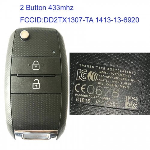 MK130108 2 Button 433mhz Remote Key Control for Kia Ceed Auto Car Key Fob  Key DD2TX1307-TA 1413-13-6920