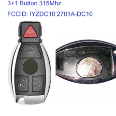 MK100040  3+1 Button 315Mhz Keyless Go Smart Key for Mercedes Benz IYZDC10 2701A-DC10 Keyless Entry Fob