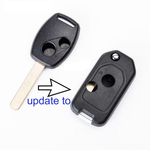 FS180007 2 Button Head Key Updated to Flip key Control Shell Case  for H-onda Fit  Auto Car Key Replacement