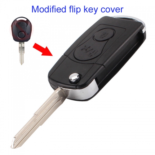 FS430002 Head Key Modified Flip Key Shell House Cover Remote Control Key Case for SsangYong Auto Car Key Replacement