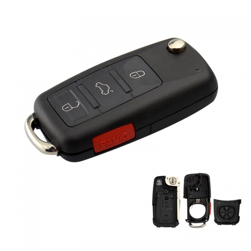 FS120008 3 +1 Button Flip Key Shell Cover Case for VW B5 Passat Auto Car Key Replacement