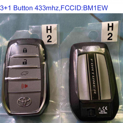 MK190243 Original 3+1 Button 433mhz Smart Key for T-oyota New Fortuner Auto Car Key Fob Remote FCCID BM1EW